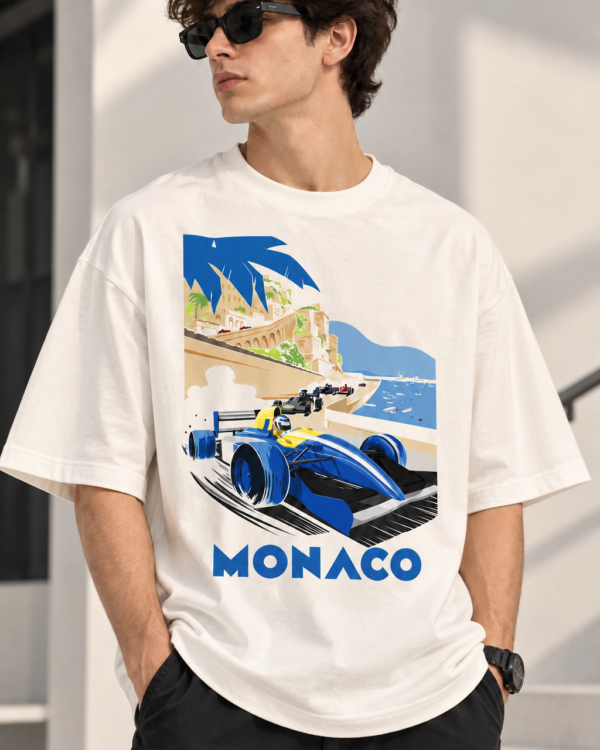 Oversized T-Shirt for Men – Racing Car Graphic Printed Tee