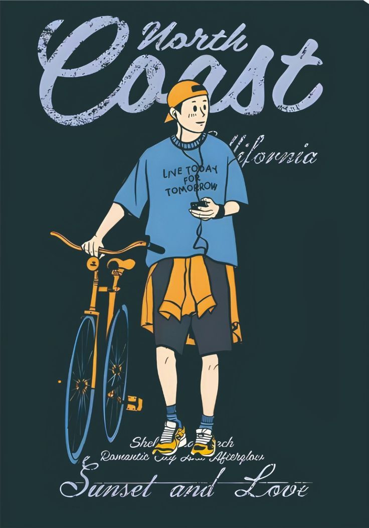 North Coast Oversized T-Shirt for Men – California Graphic Printed Tee