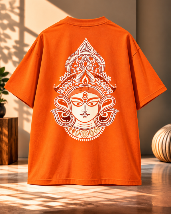 Maa Durga Spiritual Oversized T Shirt – Customize Devotional T Shirt