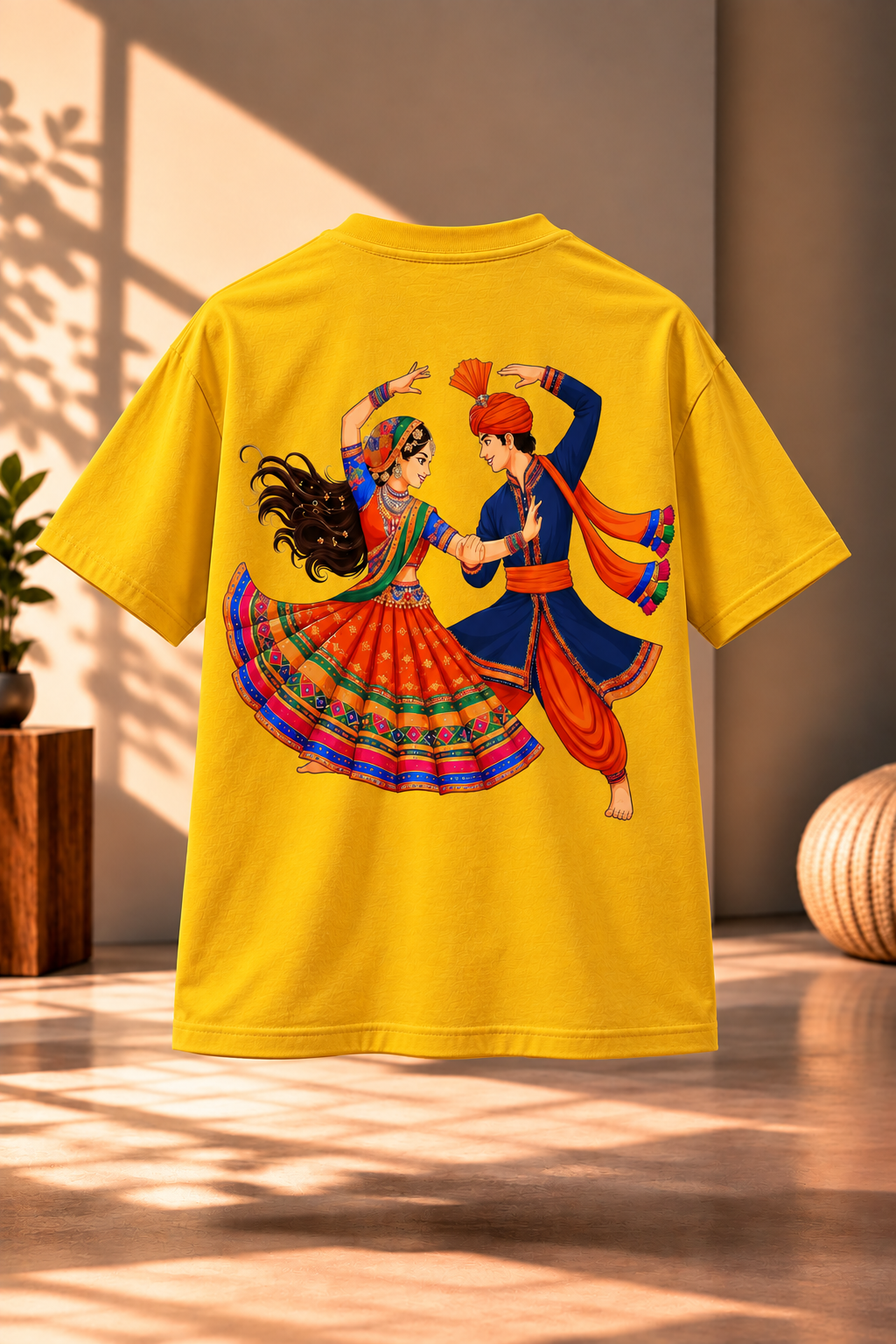 Durga Maa Yellow Regular Fit T Shirt – Customize Spiritual Printed T Shirt
