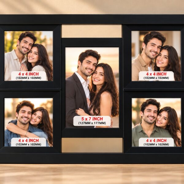 Personalized 5 Photo Collage Black Frame – Customize Photo Frame
