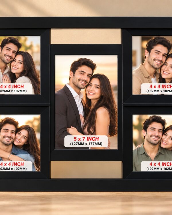 Personalized 5 Photo Collage Black Frame – Customize Photo Frame