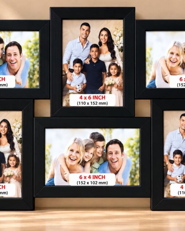 Black 6 Photo Collage Frame – Customize Photo Frame