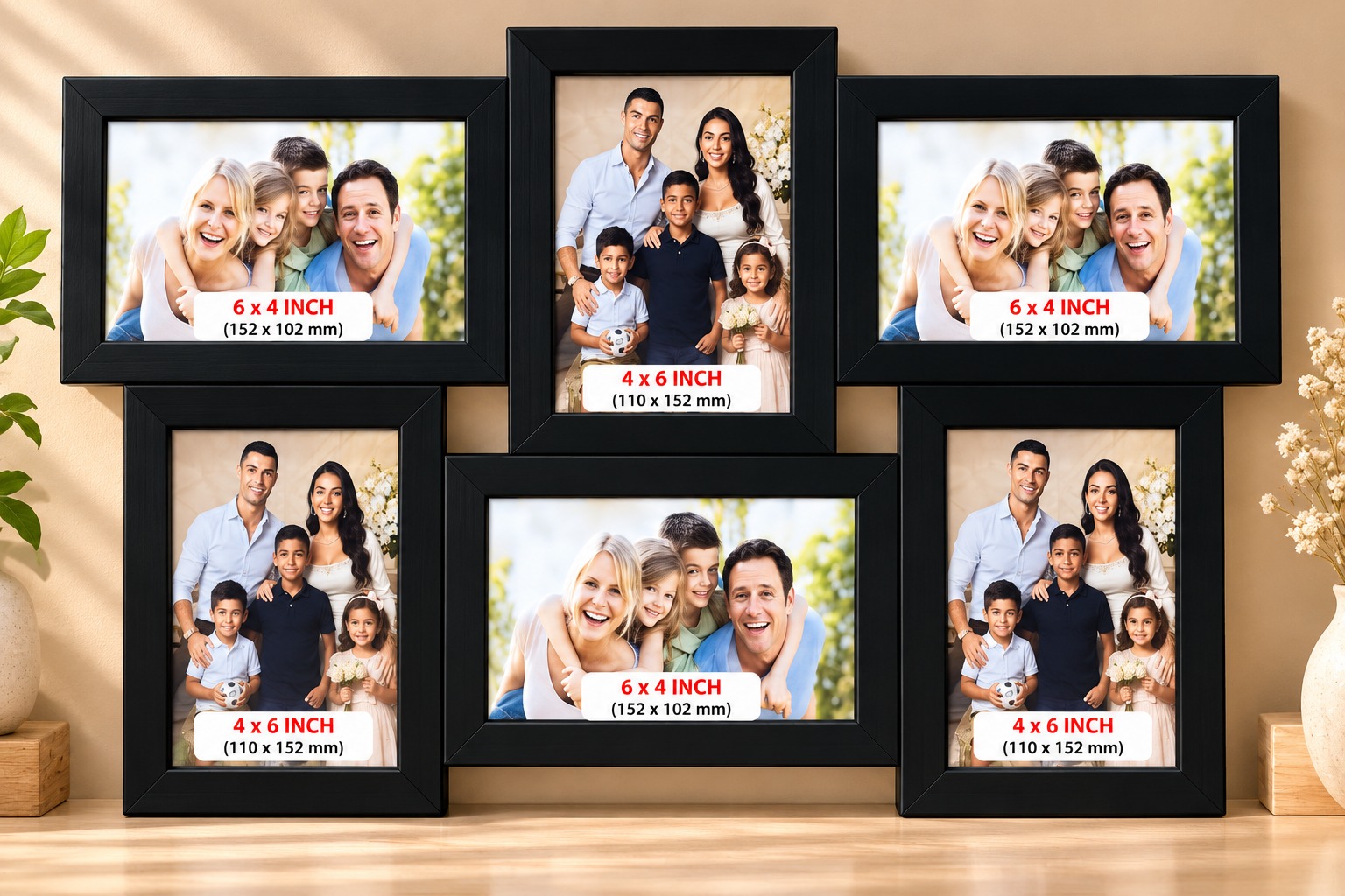Black 6 Photo Collage Frame – Customize Photo Frame