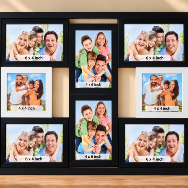 Black 8 Photo Collage Frame – Customize Photo Frame