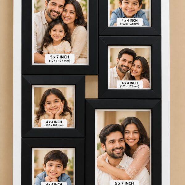 Black and White Multi Photo Frame for Family Photos