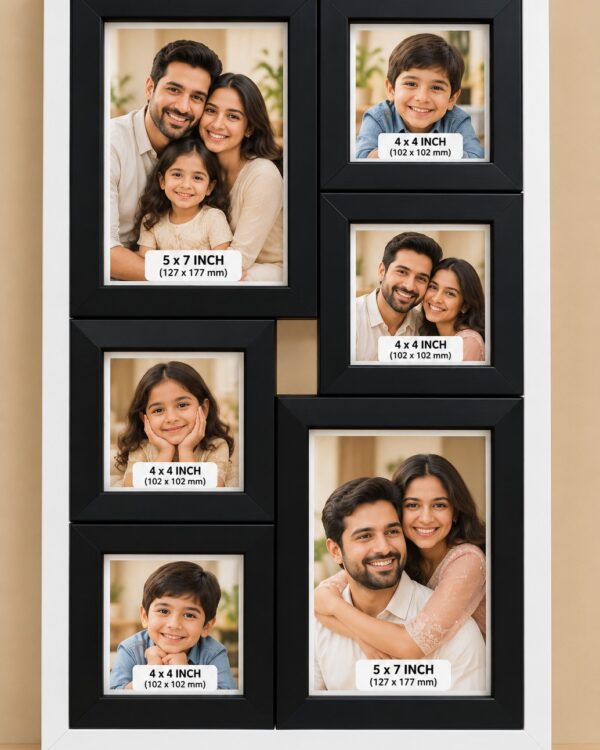 Black and White Multi Photo Frame for Family Photos
