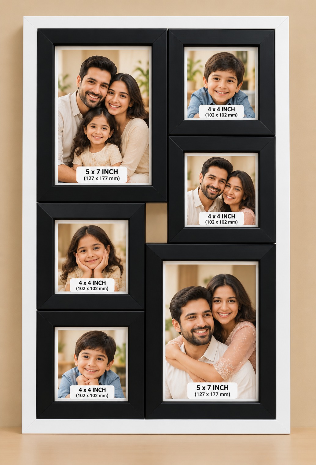 Black and White Multi Photo Frame for Family Photos