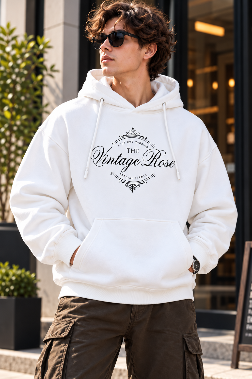 Customize Vintage Rose Printed Hoodie