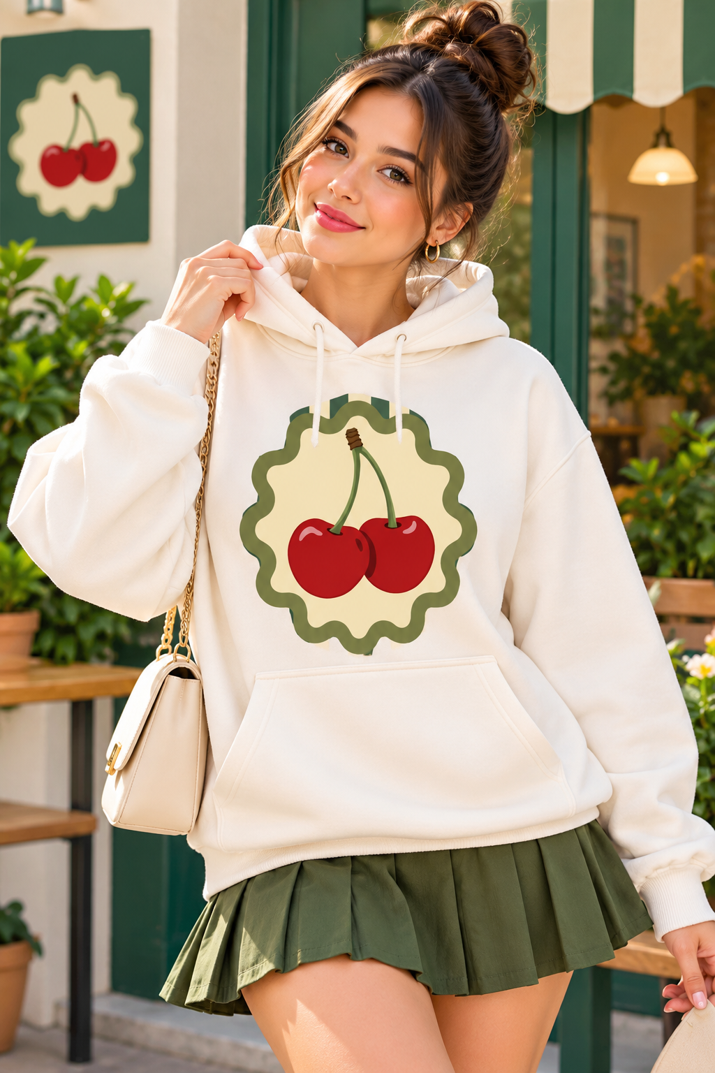Cherry Print Hoodie – Customize Hoodie