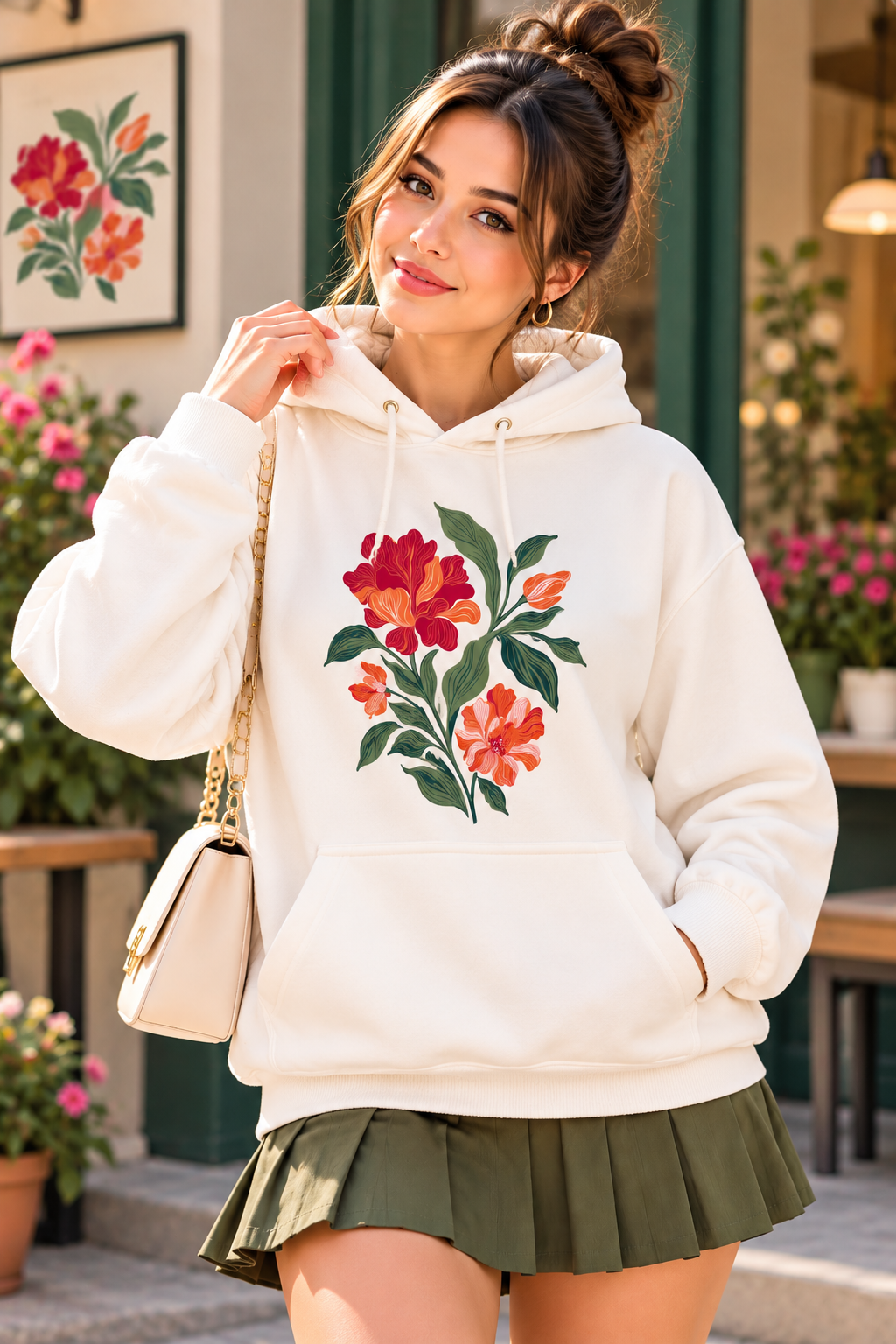 Floral Print Hoodie – Customize Hoodie