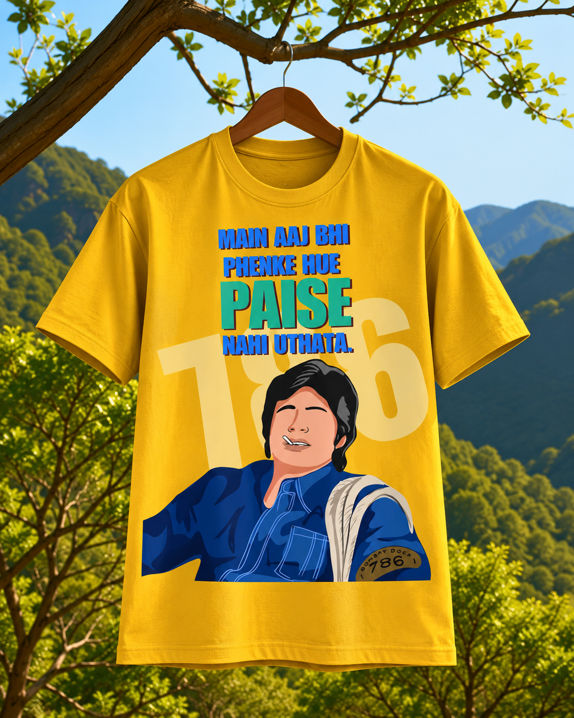 Main Aaj Bhi Paise Nahi Uthata Printed Regular Fit Bollywood T-Shirt