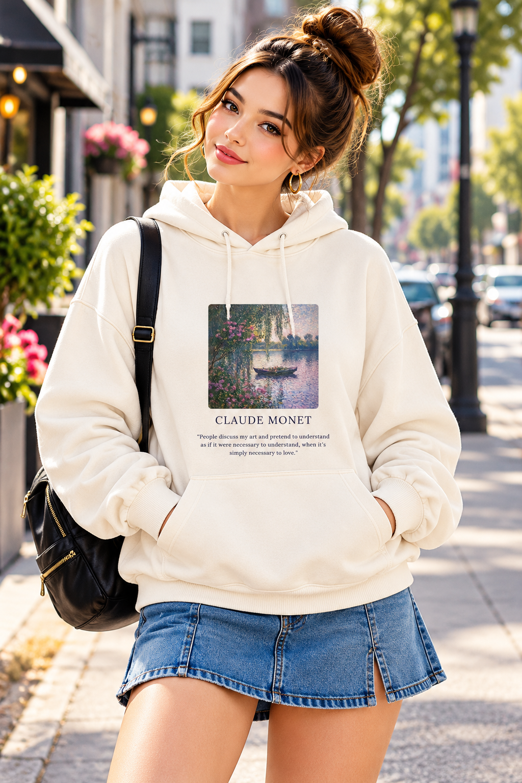 Claude Monet Art Printed Hoodie – Custom Design