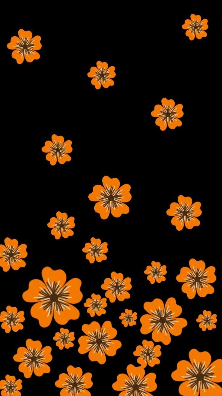 Women’s Orange Floral Printed  Jeans – Trendy Light Blue Denim Pants