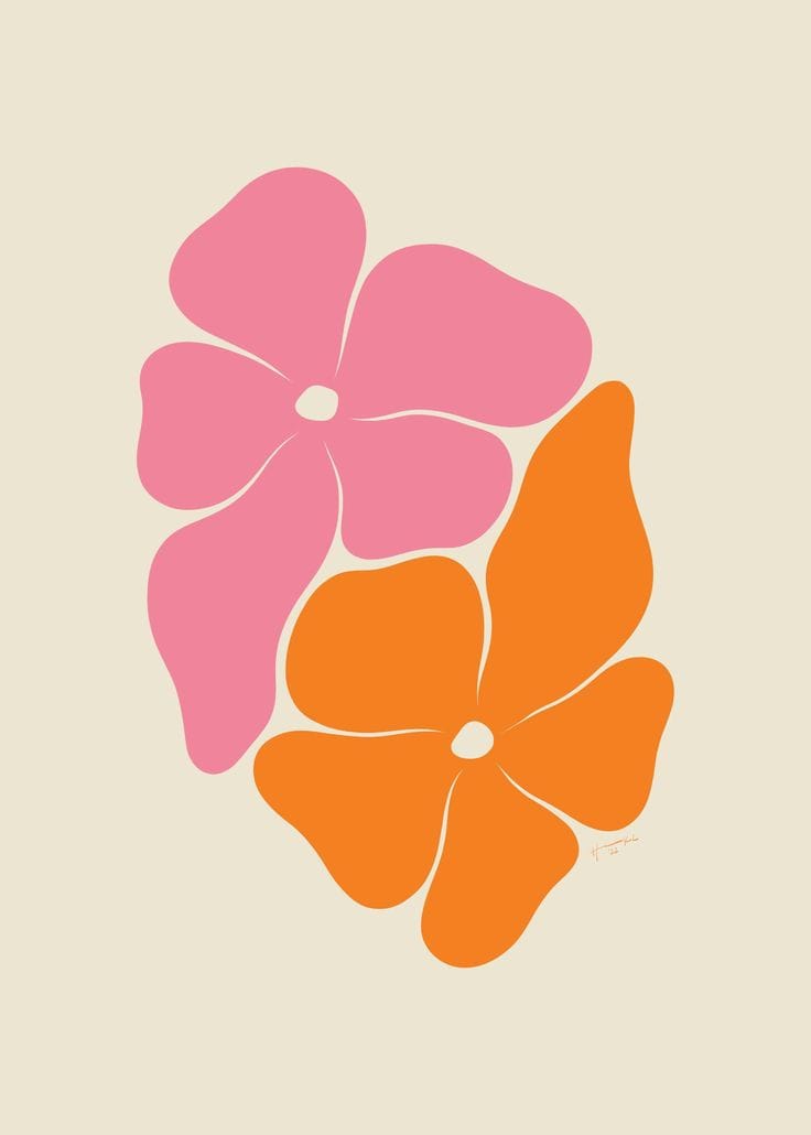 Women’s Pink and Orange Floral Printed Black Jeans – Trendy Baggy Denim