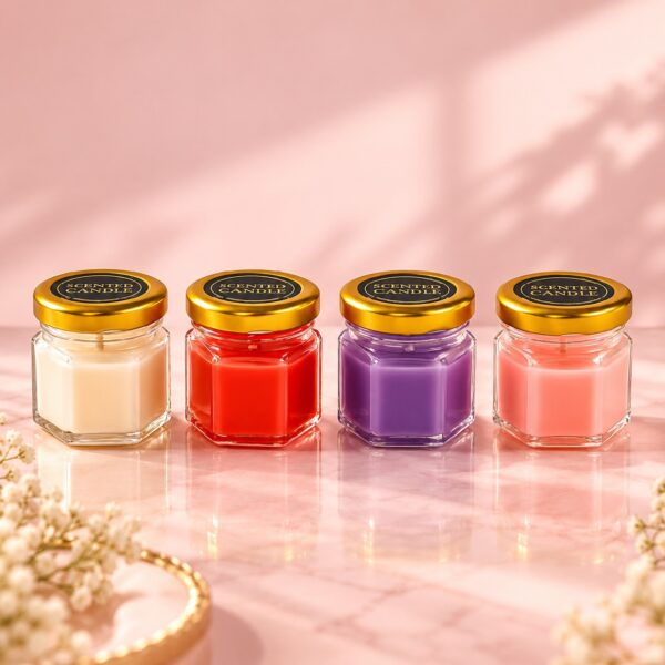 Set of 4 Scented Candles in Glass Jars