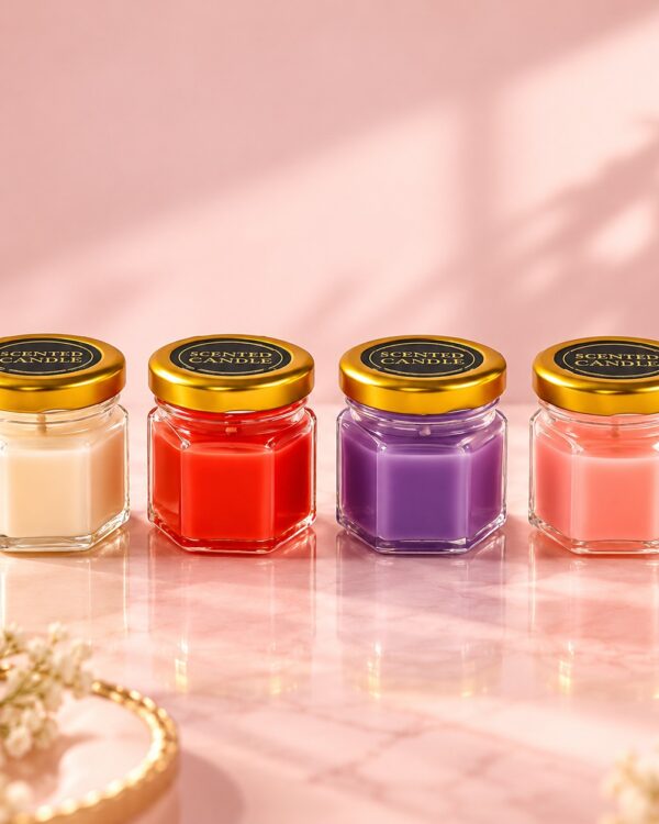 Set of 4 Scented Candles in Glass Jars