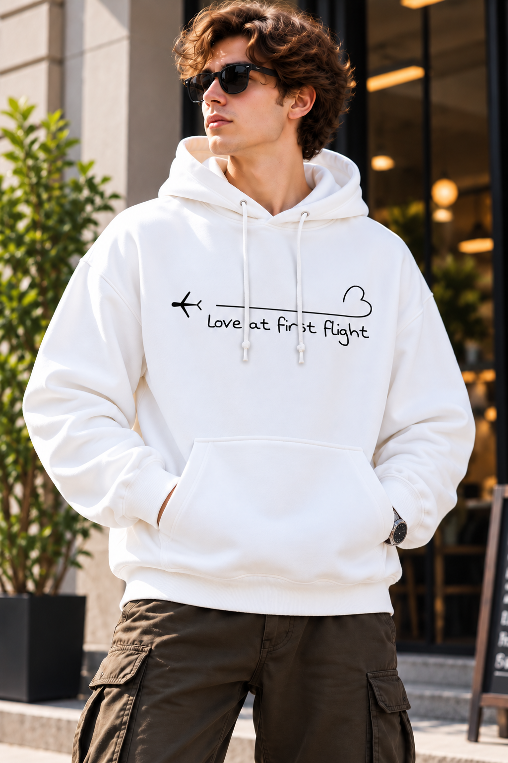 Customize Love at First Flight Printed Hoodie