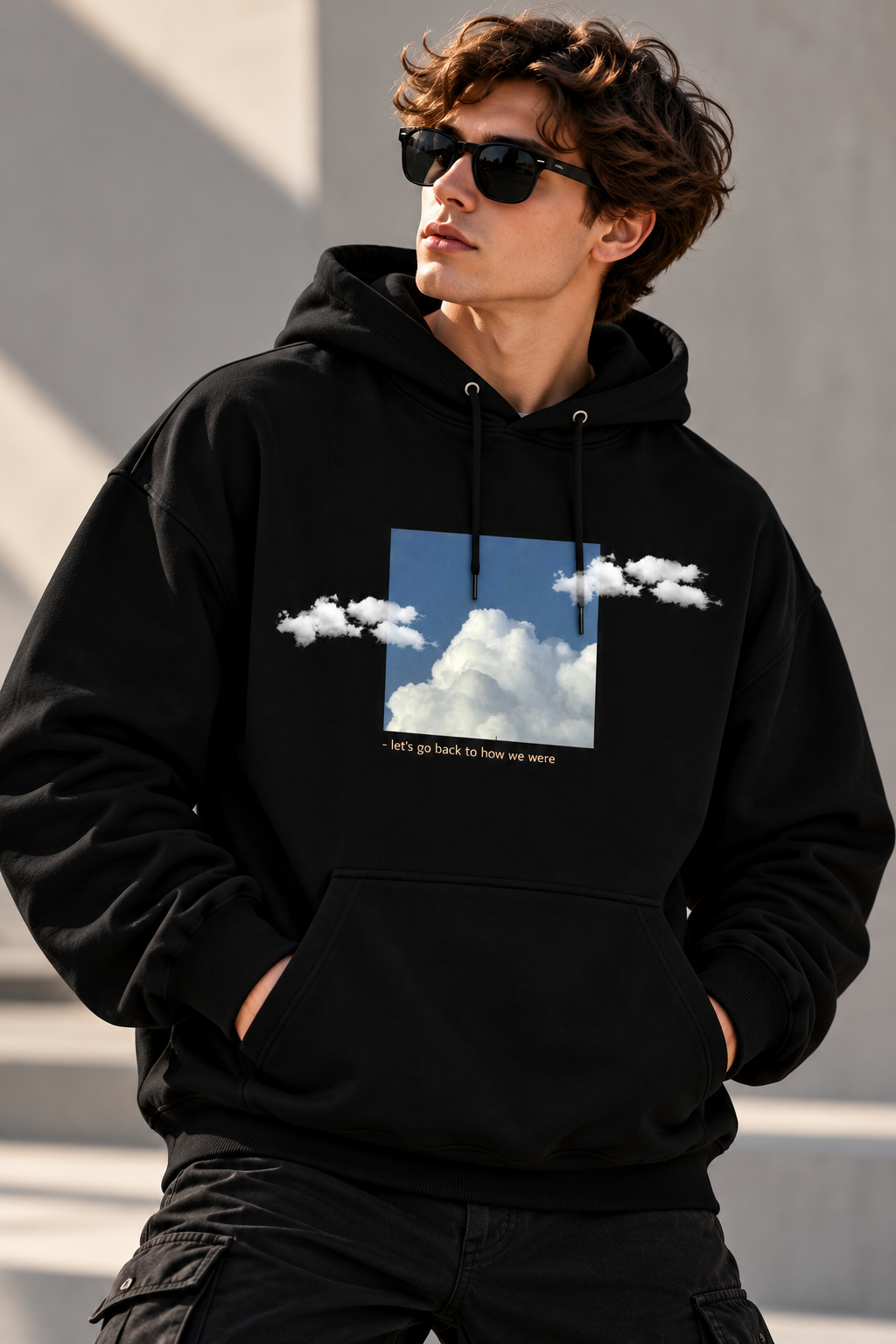 Cloud Printed Hoodie for Men