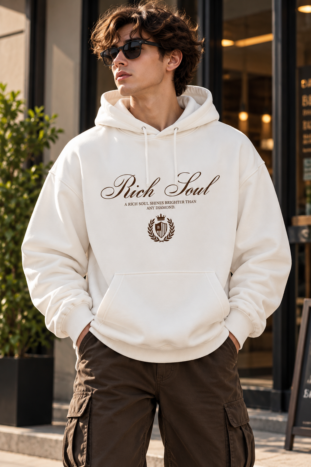 Quote Printed Hoodie for Men