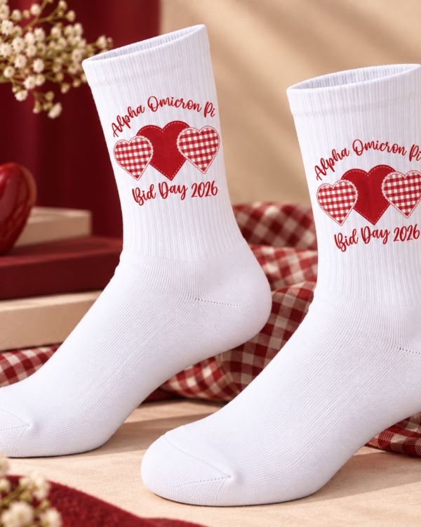 Alpha Omicron Pi Printed Socks