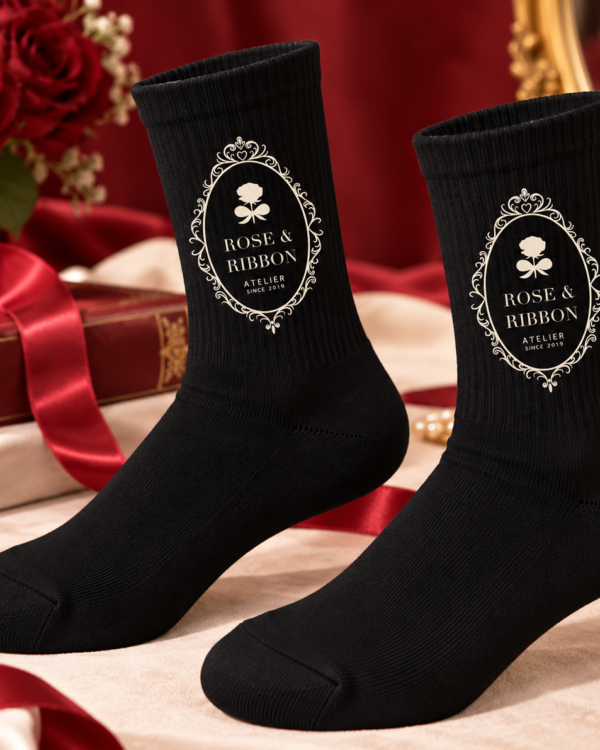 Black Rose Printed Socks